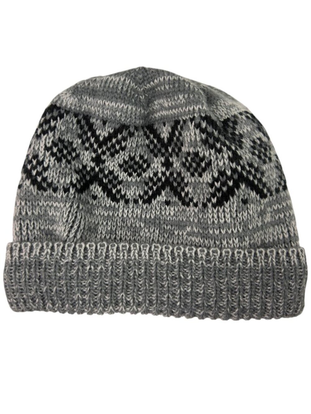 Kids Gray Knit Beanie Fleece Lined Winter Hat